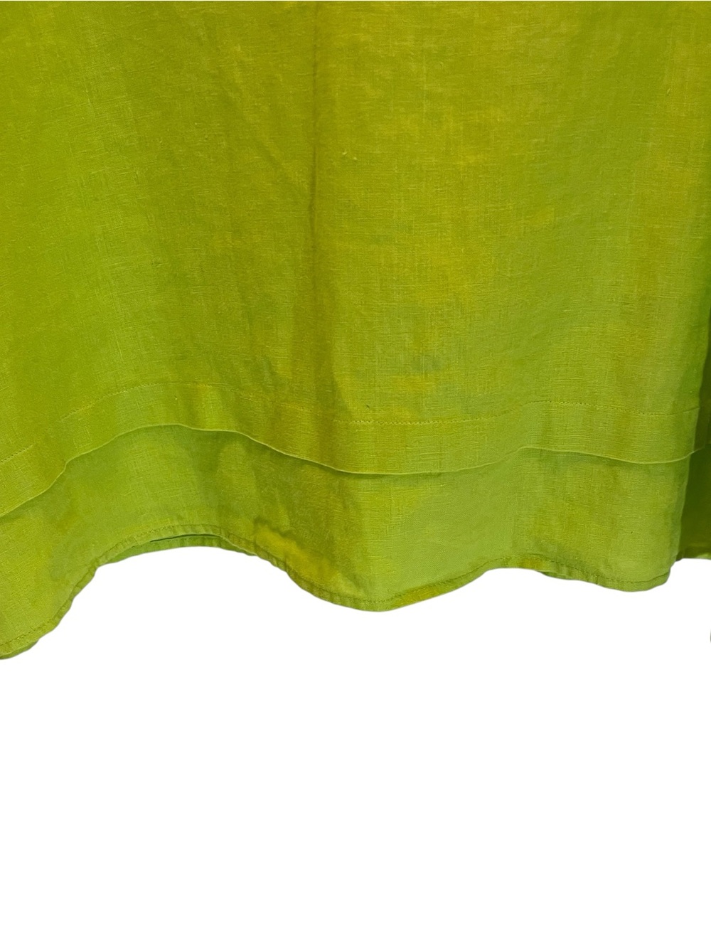 Ali Miles Lime Chartreuse Green V-Neck 100% Linen Tunic Top Size XL - Picture 4 of 8